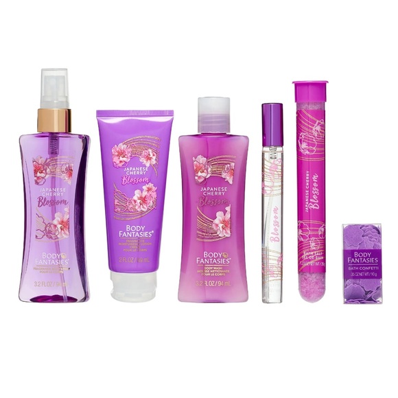 Body Fantasies Japanese Cherry Blossom Regimen 6pc Gift Set for Women - Picture 1 of 4